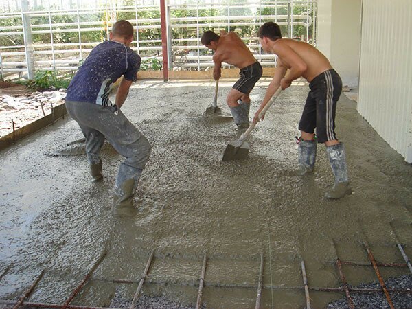 Армирования пола из бетона