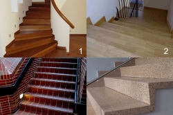 Варианты облицовки бетонной лестницы различными материалами