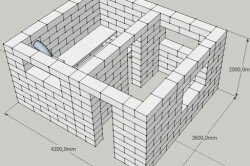 Схема бани из газоблоков